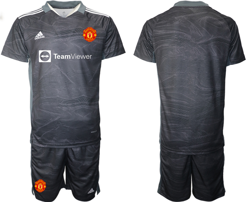 Men 2021-2022 Club Manchester United black goalkeeper blank Soccer Jersey